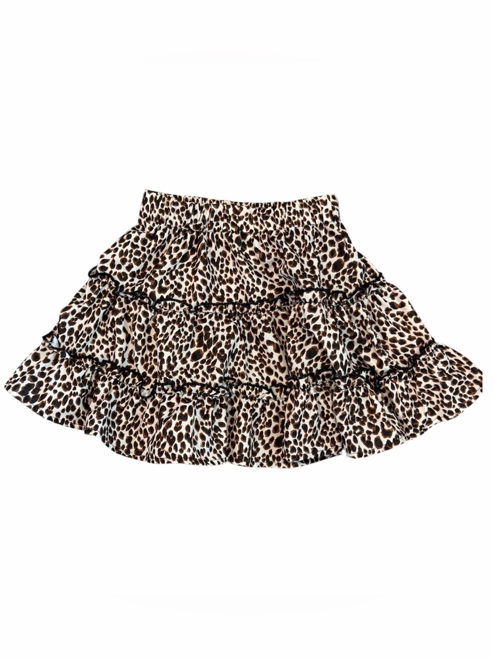 SHEIN Tiered Leopard Print Mini Skirt